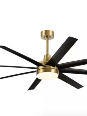 Breezary Archer 65 in. Integrated LED Indoor Black-Blades Gold Ceiling Fan with Light and Remote Control Included 23012-BLK IN STORE/WAREHOUSE PICK UP